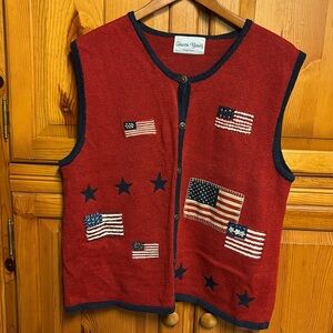 Sharon Young Women's Fourth of July Sweater Vest